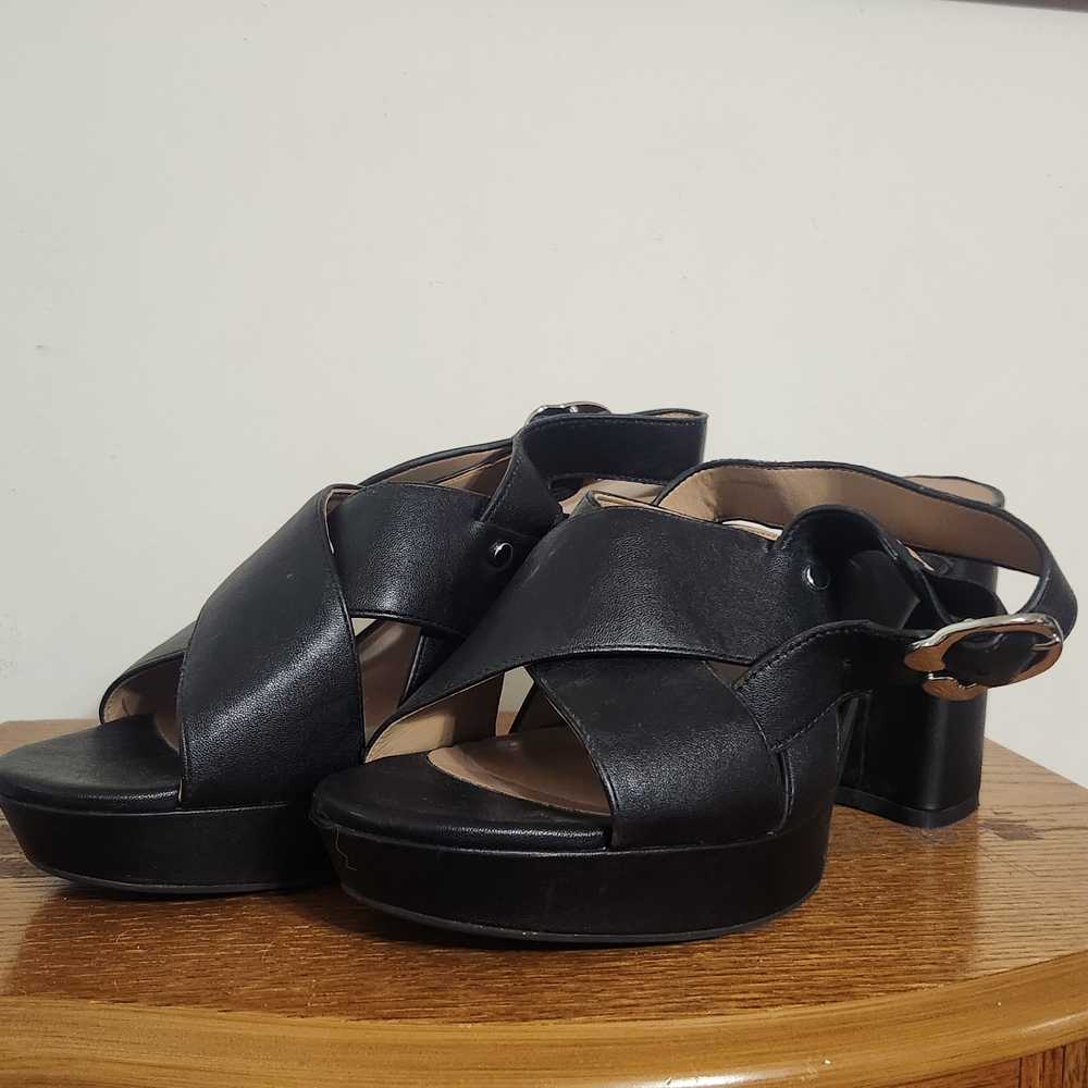 AEROSOLES Polina Black Platform Sandals